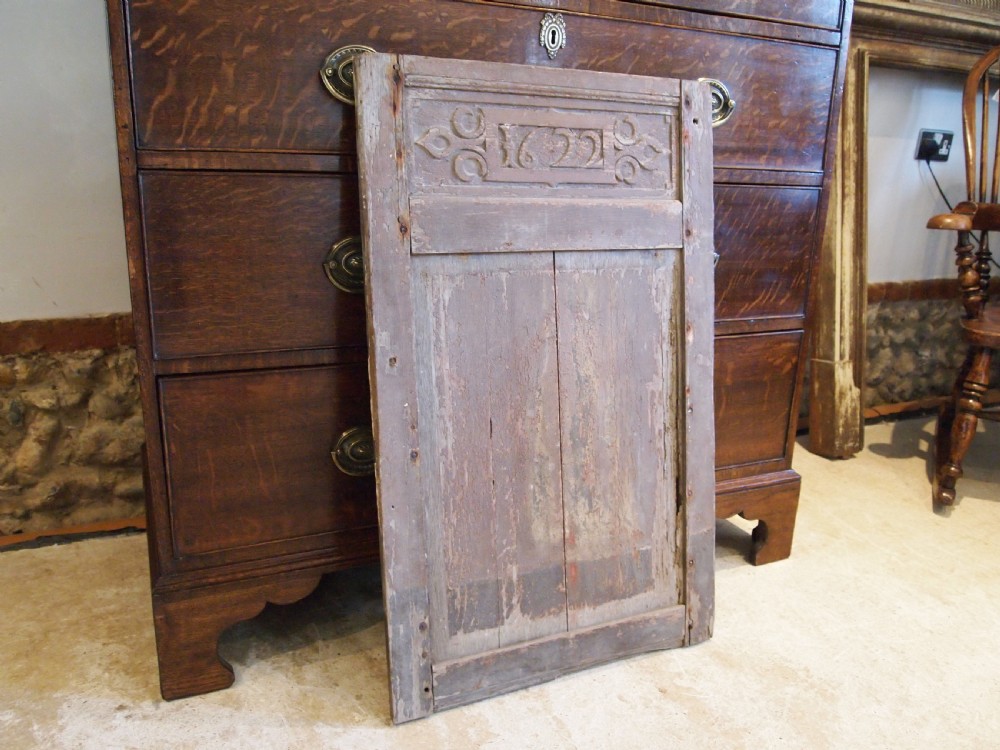 Oak carved dated James I panel Norfolk church 1622 View VIII