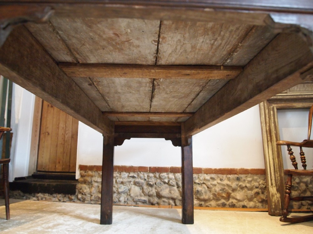 Table rare English George I Oak refectory farmhouse c1720 View IV