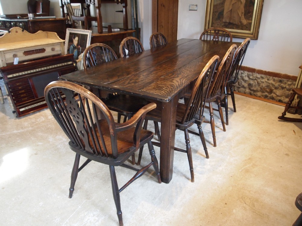 Table rare English George I Oak refectory farmhouse c1720 View V