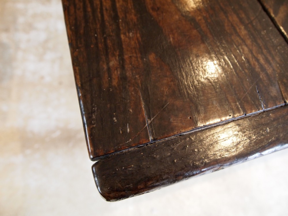 Table rare English George I Oak refectory farmhouse c1720 View VI