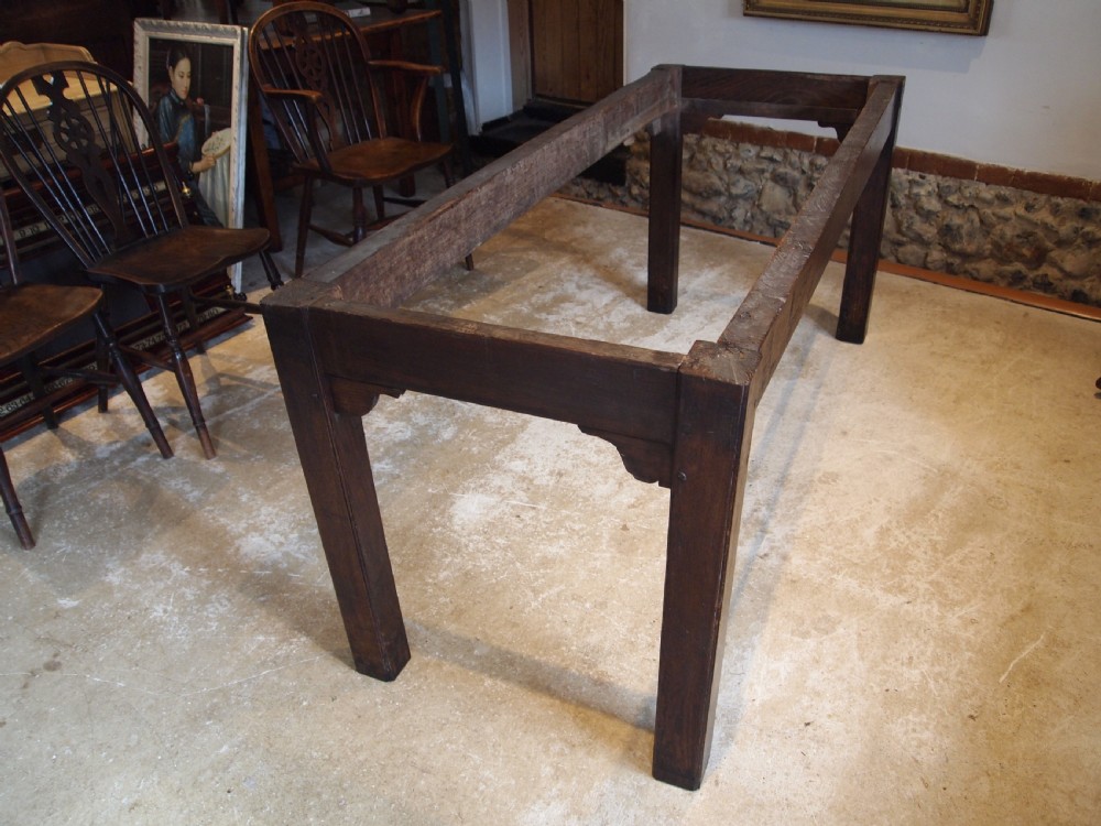 Table rare English George I Oak refectory farmhouse c1720 View VIII