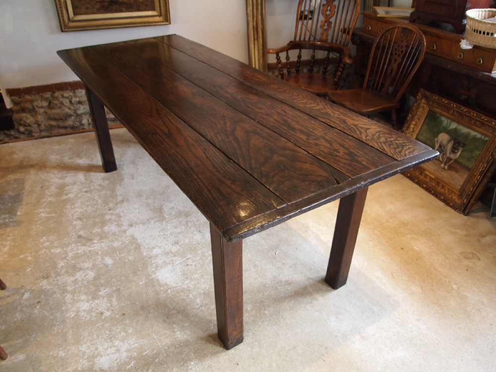 Table rare English George I Oak refectory farmhouse c1720 View IX