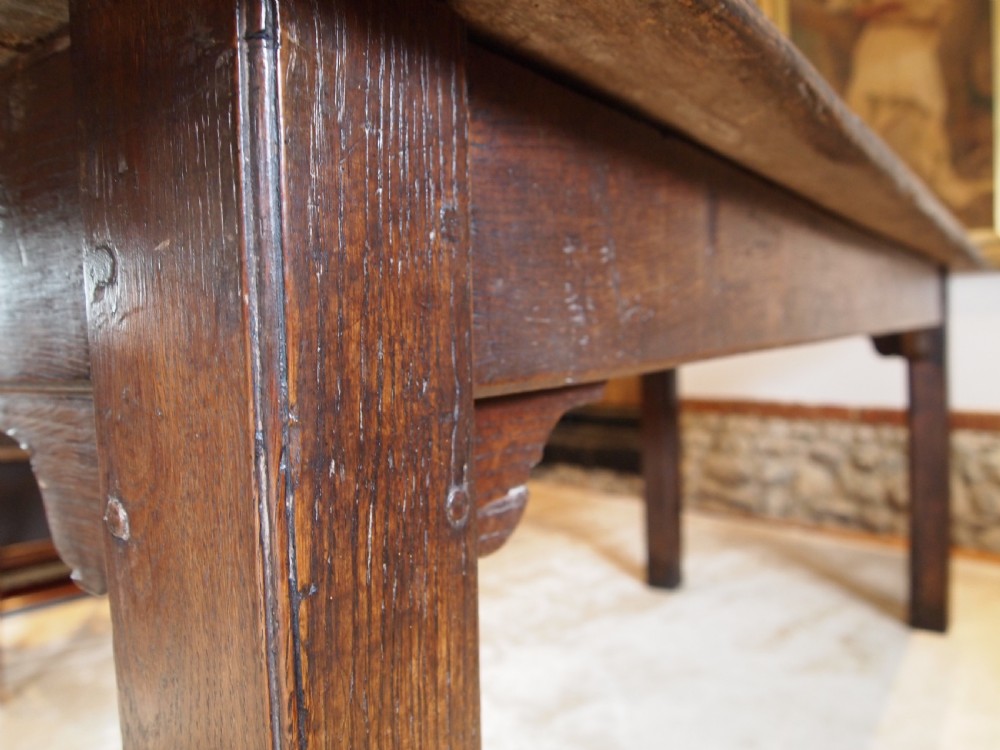 Table rare English George I Oak refectory farmhouse c1720 View XI