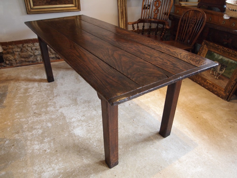 Table rare English George I Oak refectory farmhouse c1720 View XIII