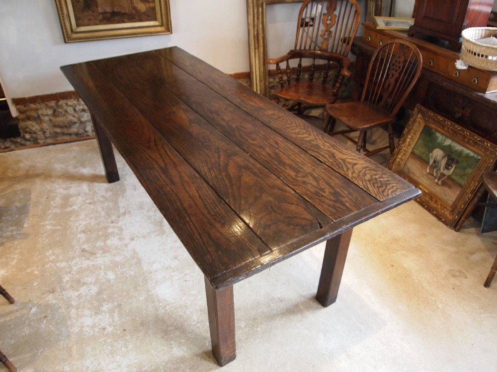 Table rare English George I Oak refectory farmhouse c1720 View XIV