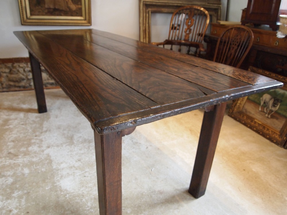Table rare English George I Oak refectory farmhouse c1720 View XV
