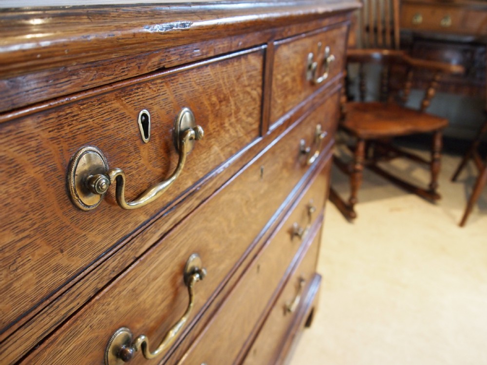 Chest of drawers fine rare small George III Oak c1780 View VIII