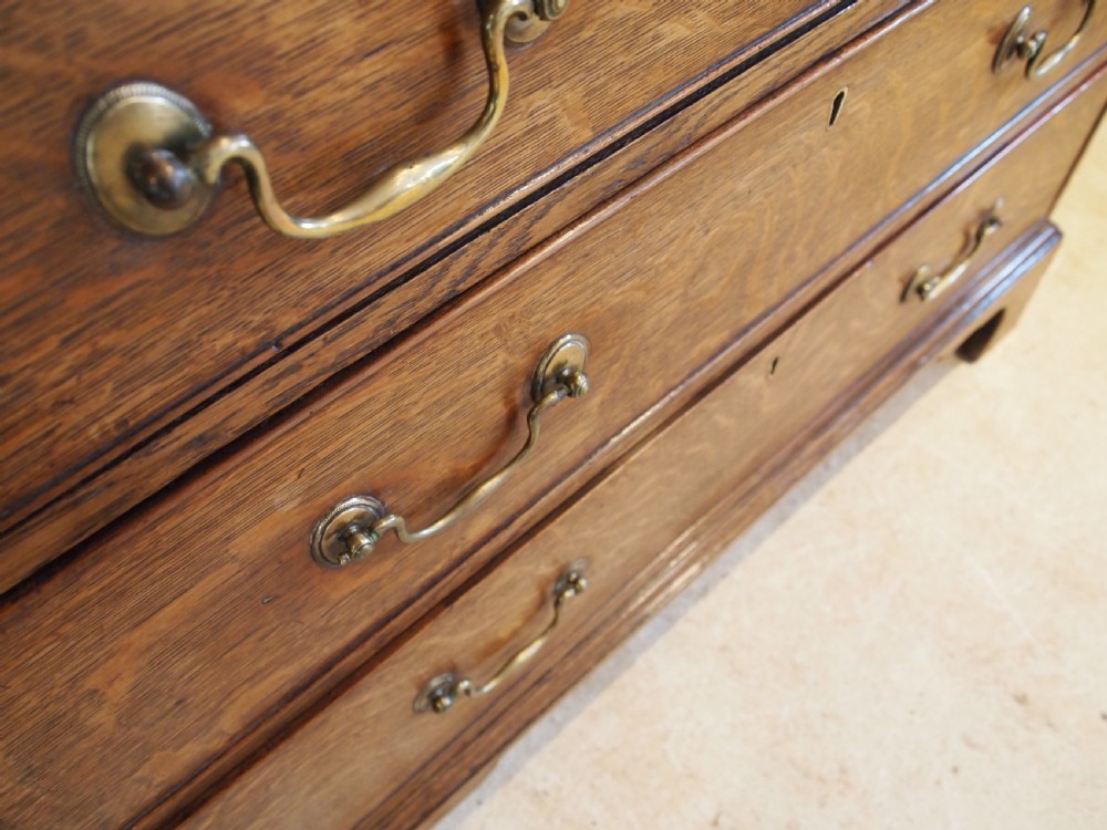 Chest of drawers fine rare small George III Oak c1780 View IX