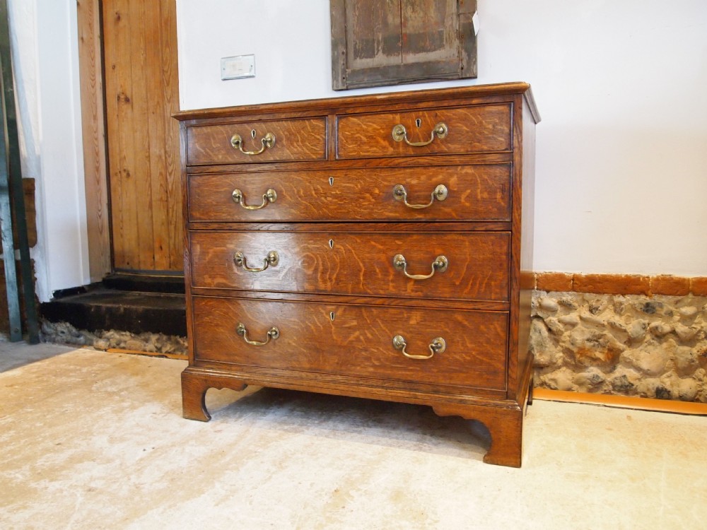 Chest of drawers fine rare small George III Oak c1780 View X