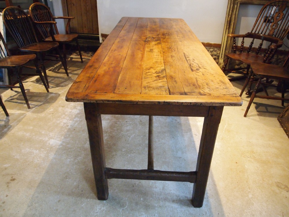 Table refectory dining farmhouse French Beech c1860 View V