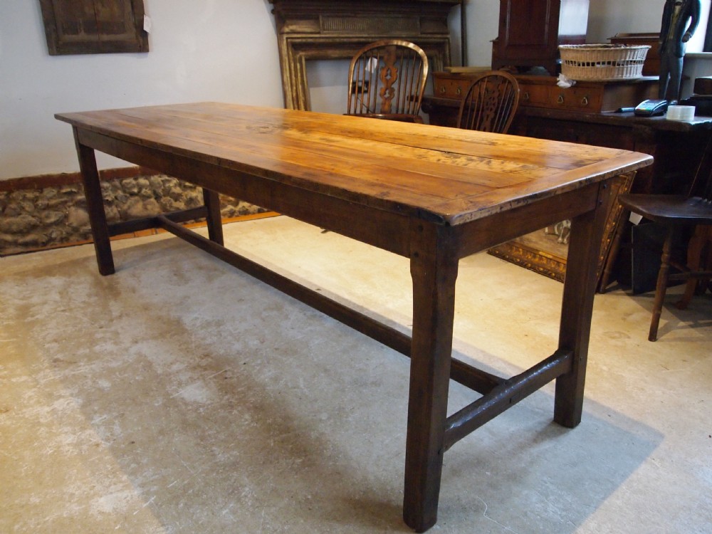 Table refectory dining farmhouse French Beech c1860 View VIII