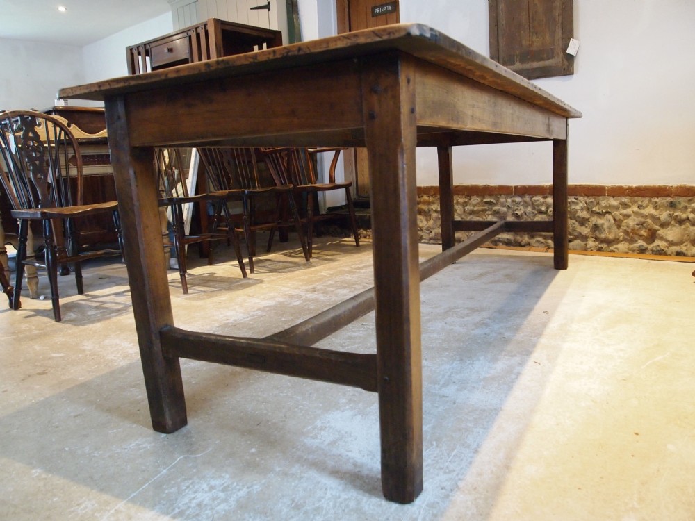 Table refectory dining farmhouse French Beech c1860 View IX