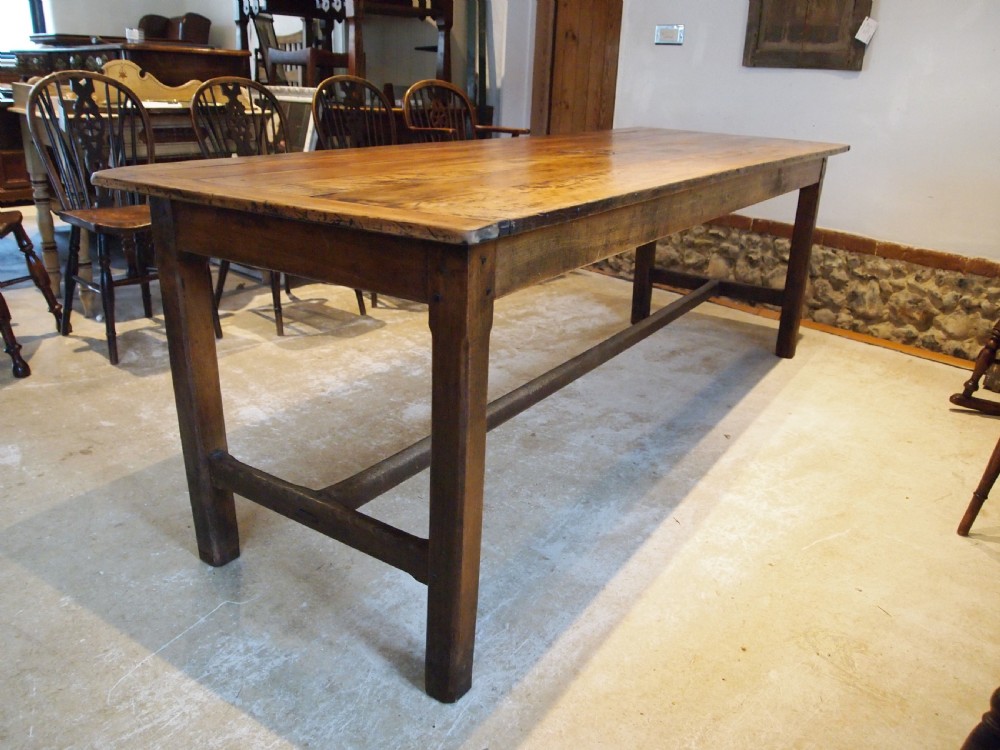 Table refectory dining farmhouse French Beech c1860 View X