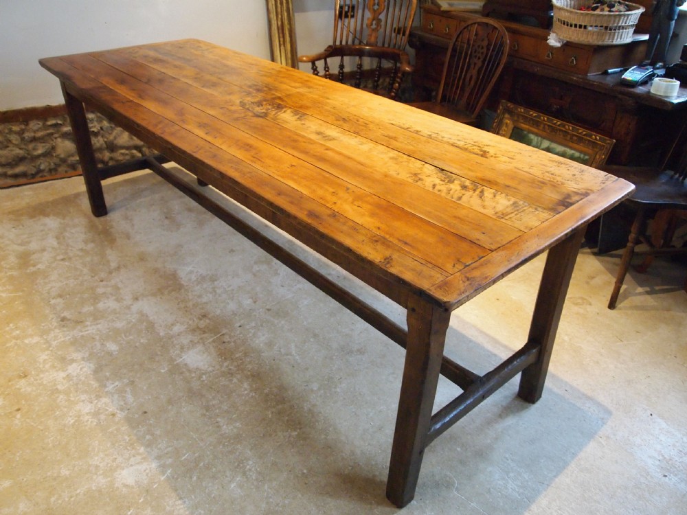 Table refectory dining farmhouse French Beech c1860 View XIII