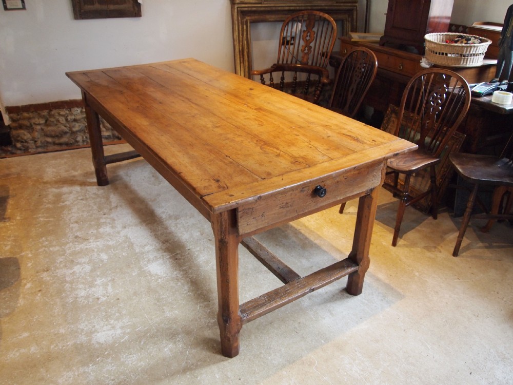 Table rare French Apple wood refectory dining farmhouse c1800 View V