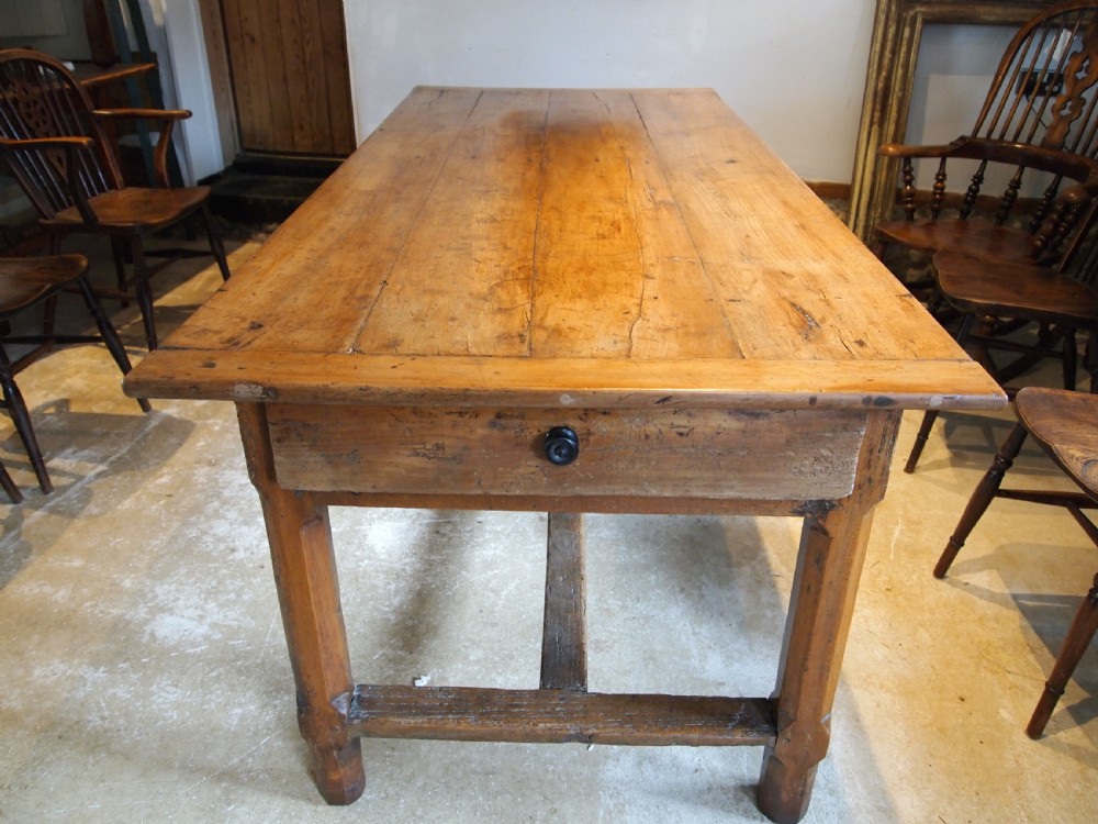 Table rare French Apple wood refectory dining farmhouse c1800 View VI