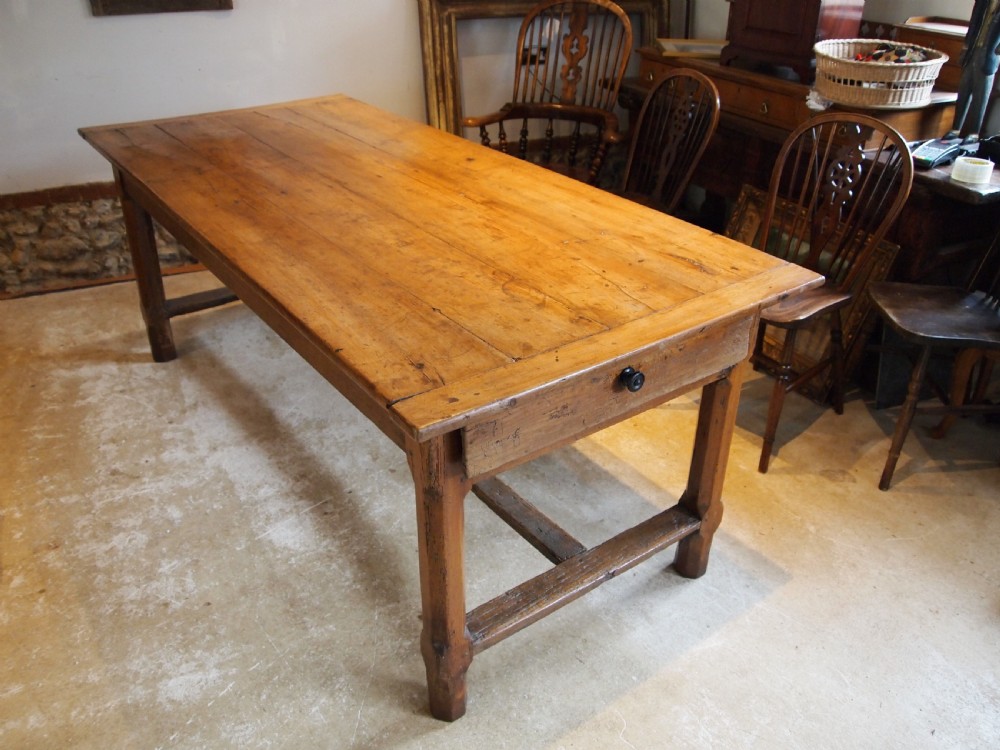 Table rare French Apple wood refectory dining farmhouse c1800 View X