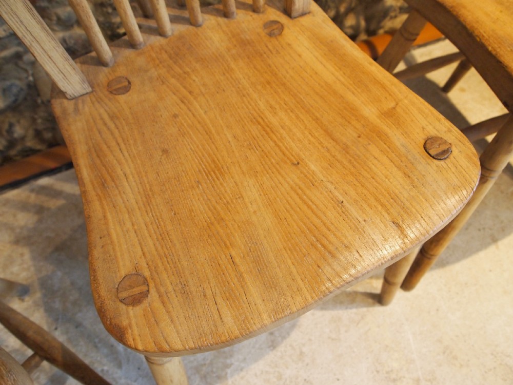 Chairs Windsor kitchen dining set of 4 Edwardian Bateman c1900 View IV
