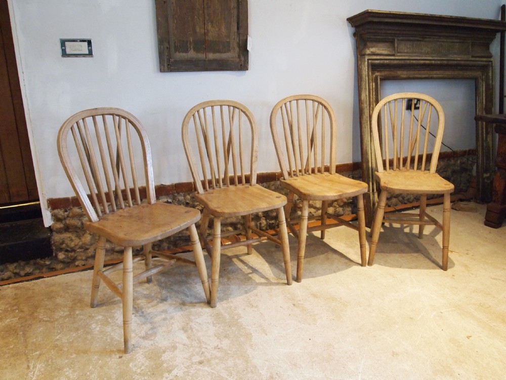 Chairs Windsor kitchen dining set of 4 Edwardian Bateman c1900 View VI
