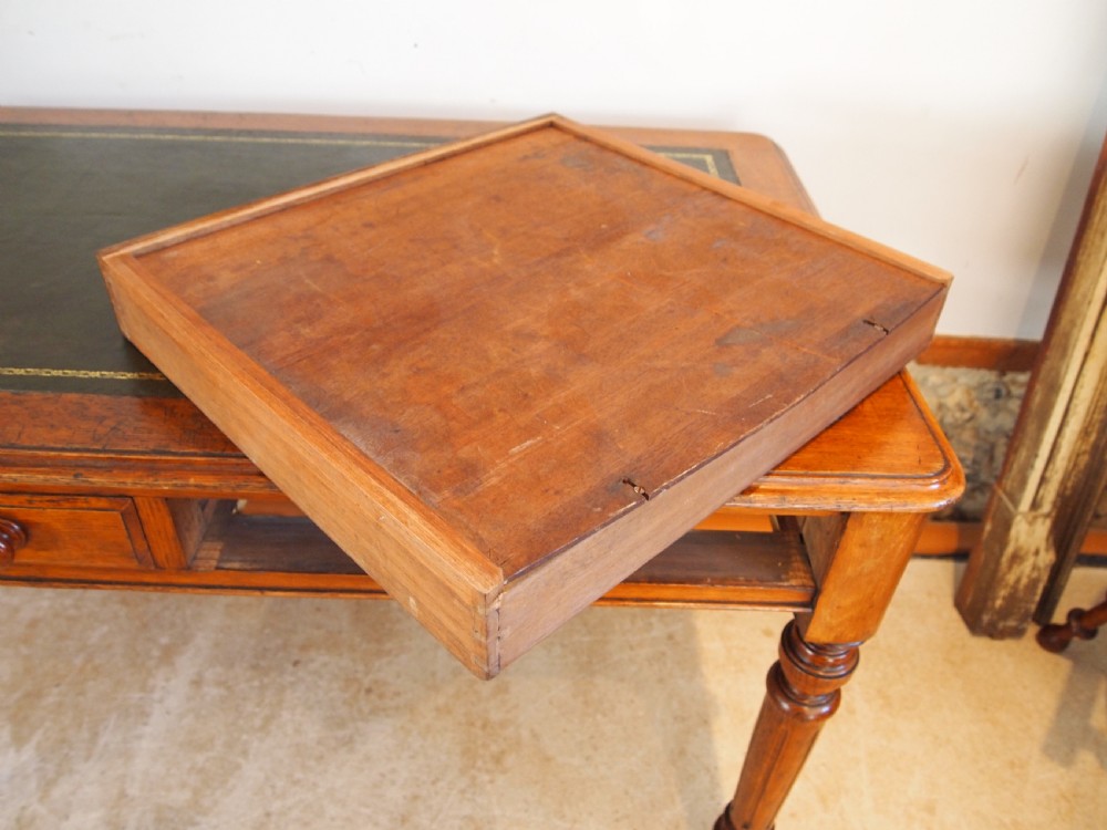 Desk writing table Gillows Oak c1880 View XI