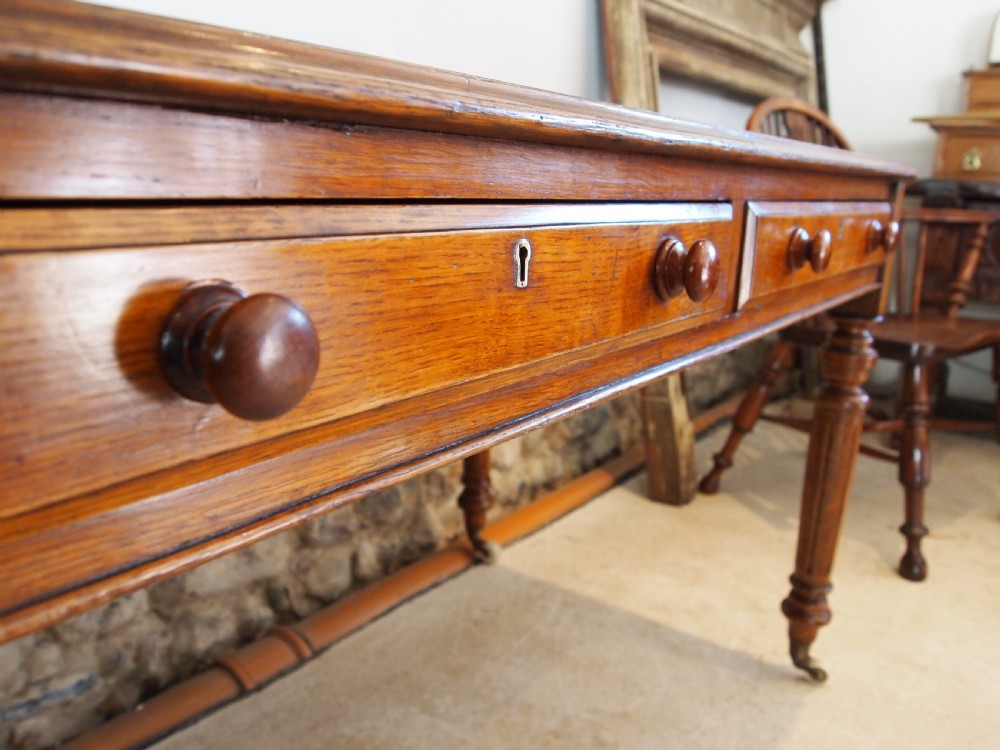 Desk writing table Gillows Oak c1880 View XIV