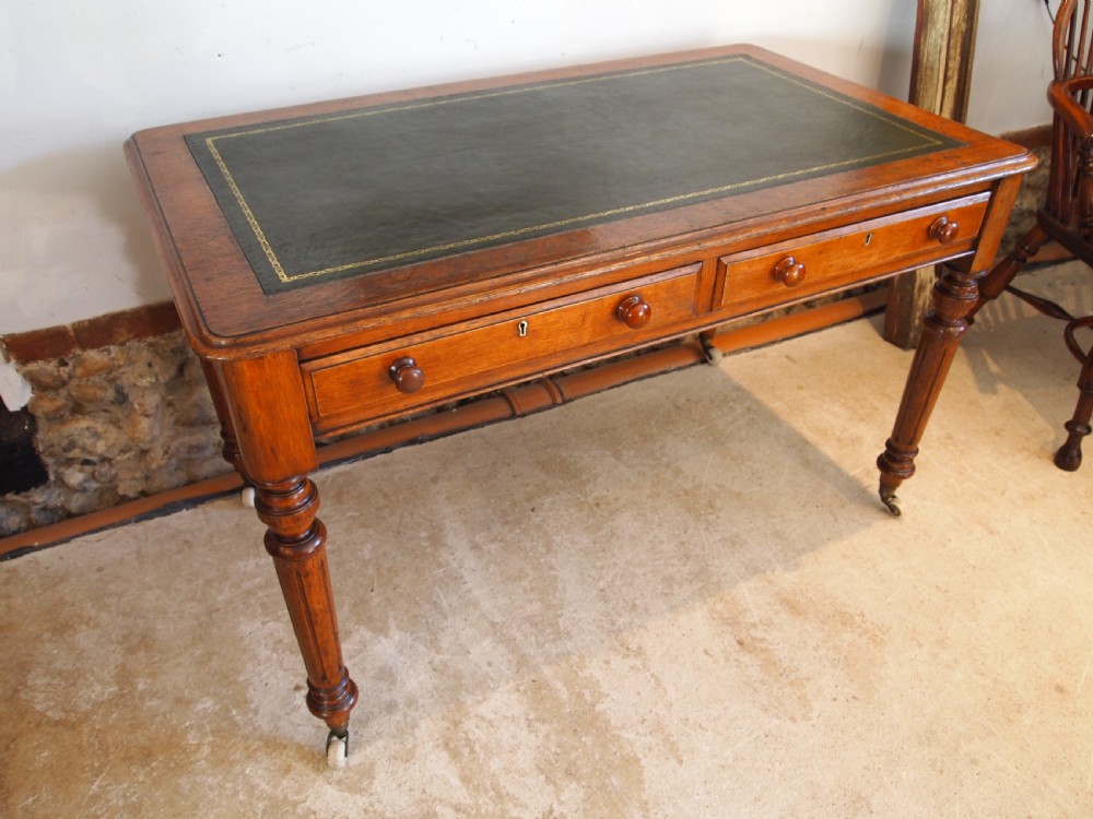 Desk writing table Gillows Oak c1880 View XVII