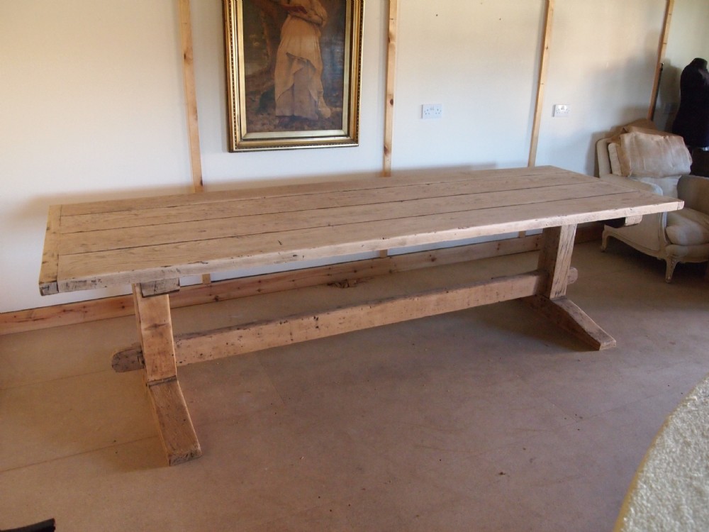 Table stunning English Oak refectory dining farmhouse seats 12 c1900 View VIII