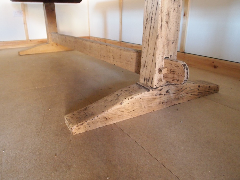 Table stunning English Oak refectory dining farmhouse seats 12 c1900 View IX