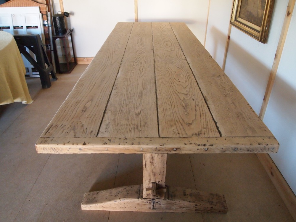 Table stunning English Oak refectory dining farmhouse seats 12 c1900 View X