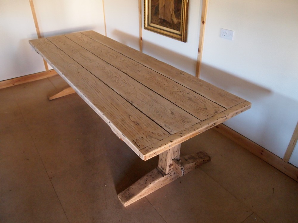 Table stunning English Oak refectory dining farmhouse seats 12 c1900 View XI