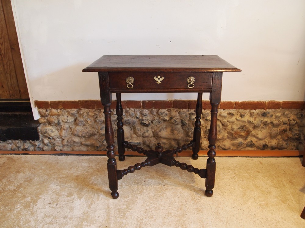 Table rare Queen Anne Oak side hall console lowboy c1700 View III