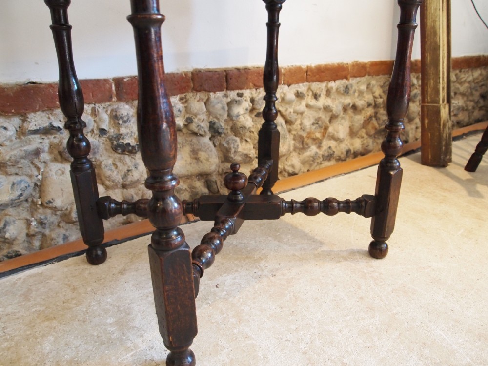 Table rare Queen Anne Oak side hall console lowboy c1700 View V