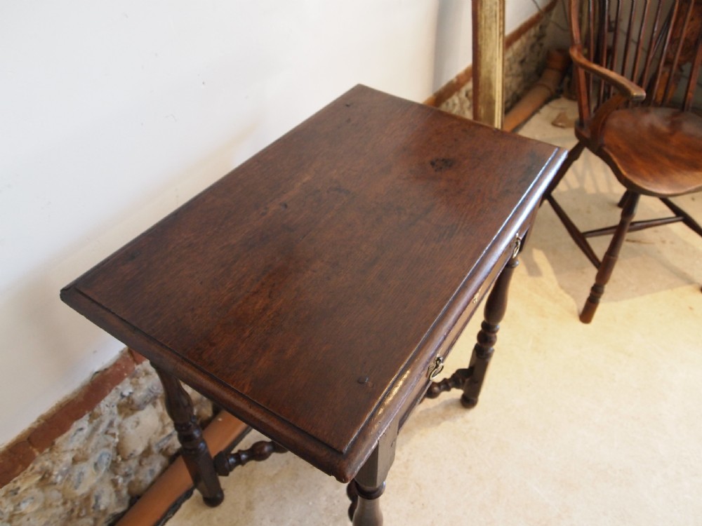 Table rare Queen Anne Oak side hall console lowboy c1700 View VII