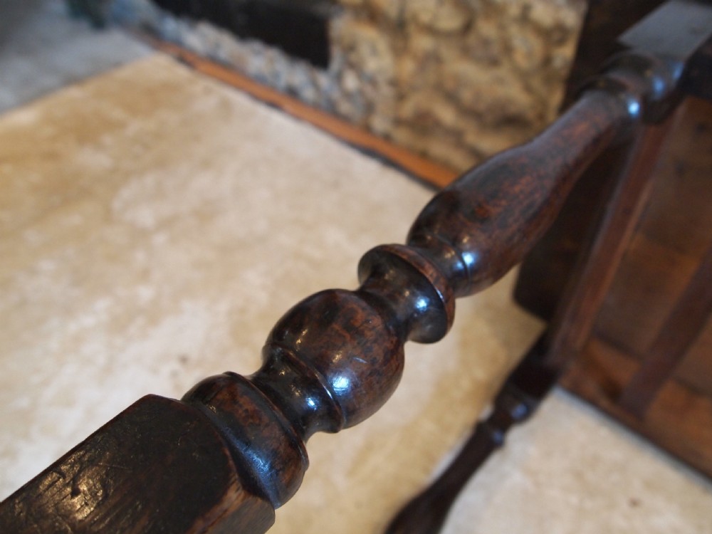 Table rare Queen Anne Oak side hall console lowboy c1700 View IX