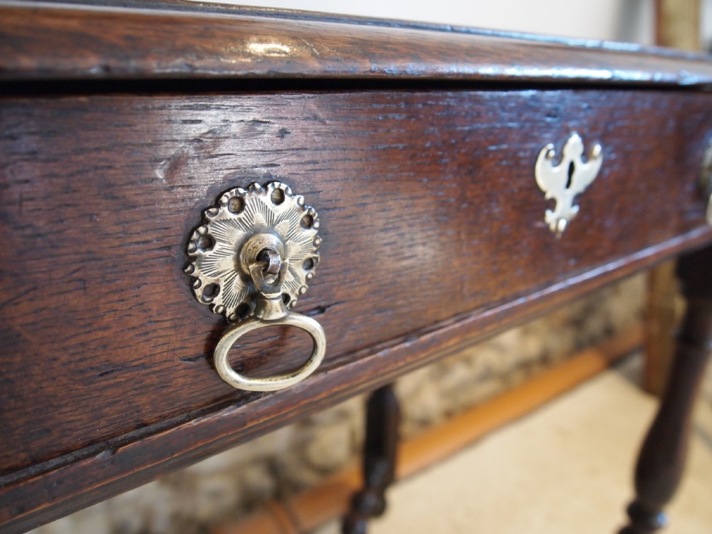Table rare Queen Anne Oak side hall console lowboy c1700 View XIII