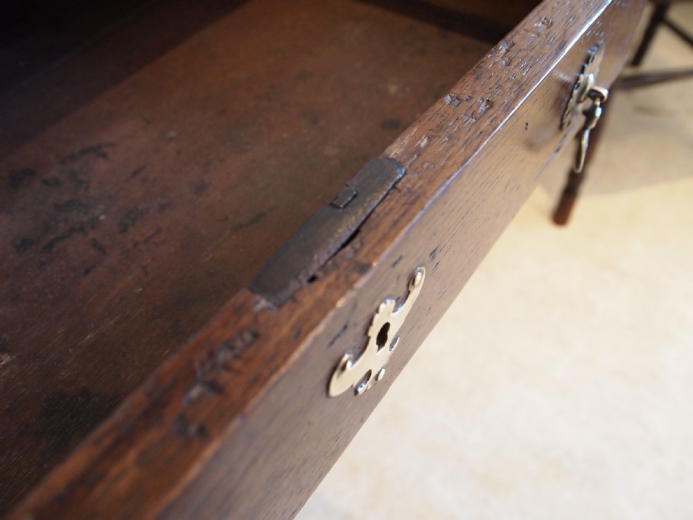 Table rare Queen Anne Oak side hall console lowboy c1700 View XIV