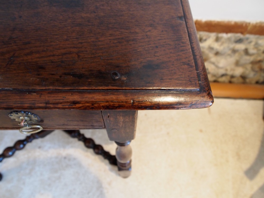 Table rare Queen Anne Oak side hall console lowboy c1700 View XV