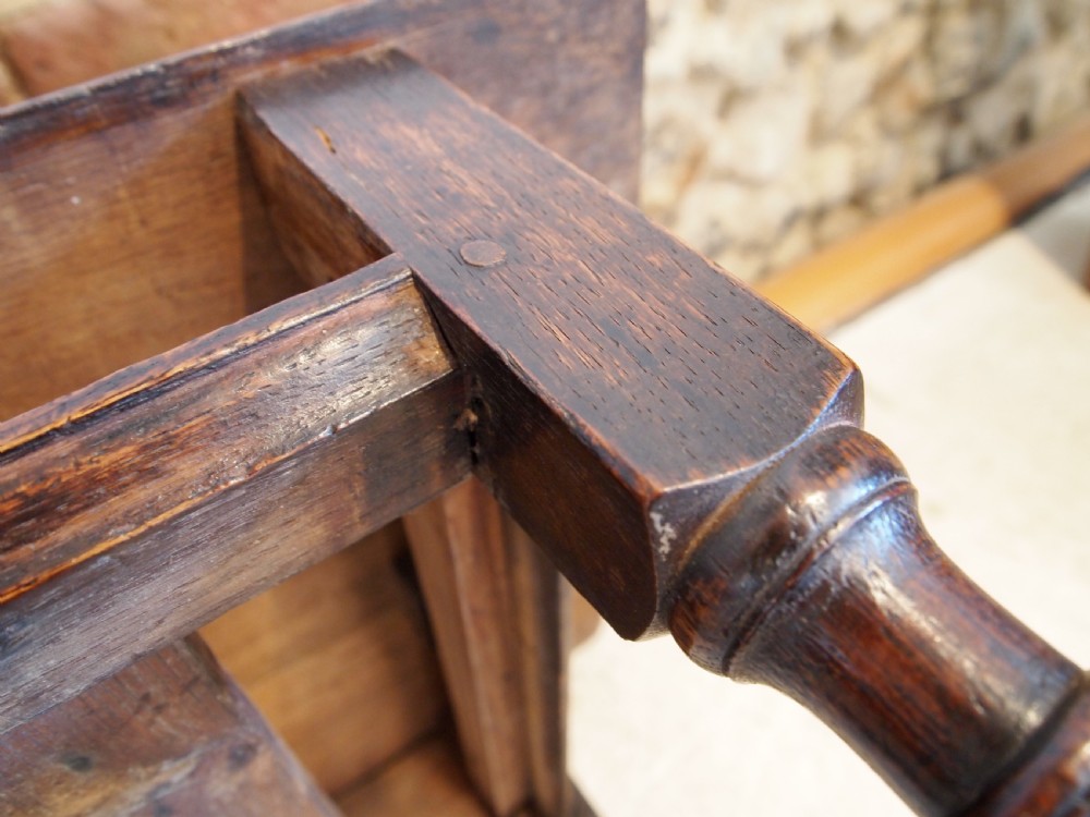 Table rare Queen Anne Oak side hall console lowboy c1700 View XVI