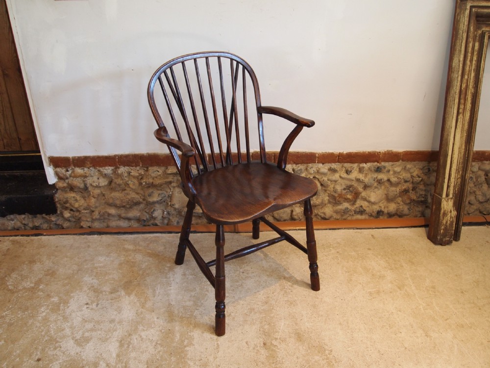 Chair Yew Elm Windsor armchair George III c1820 View IV