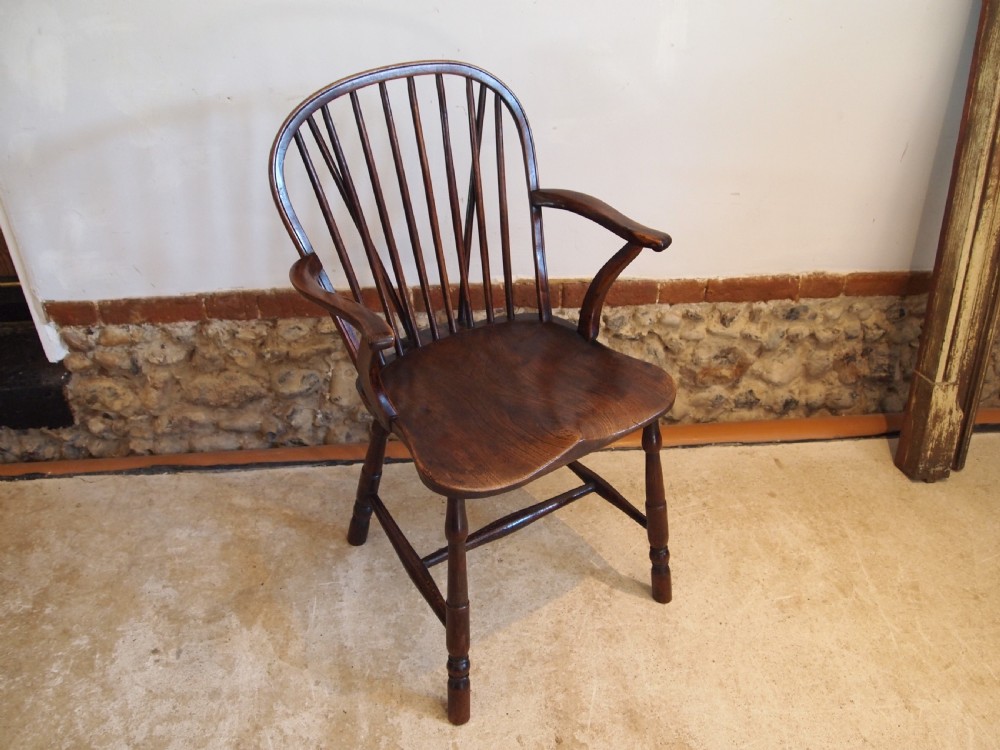 Chair Yew Elm Windsor armchair George III c1820 View X