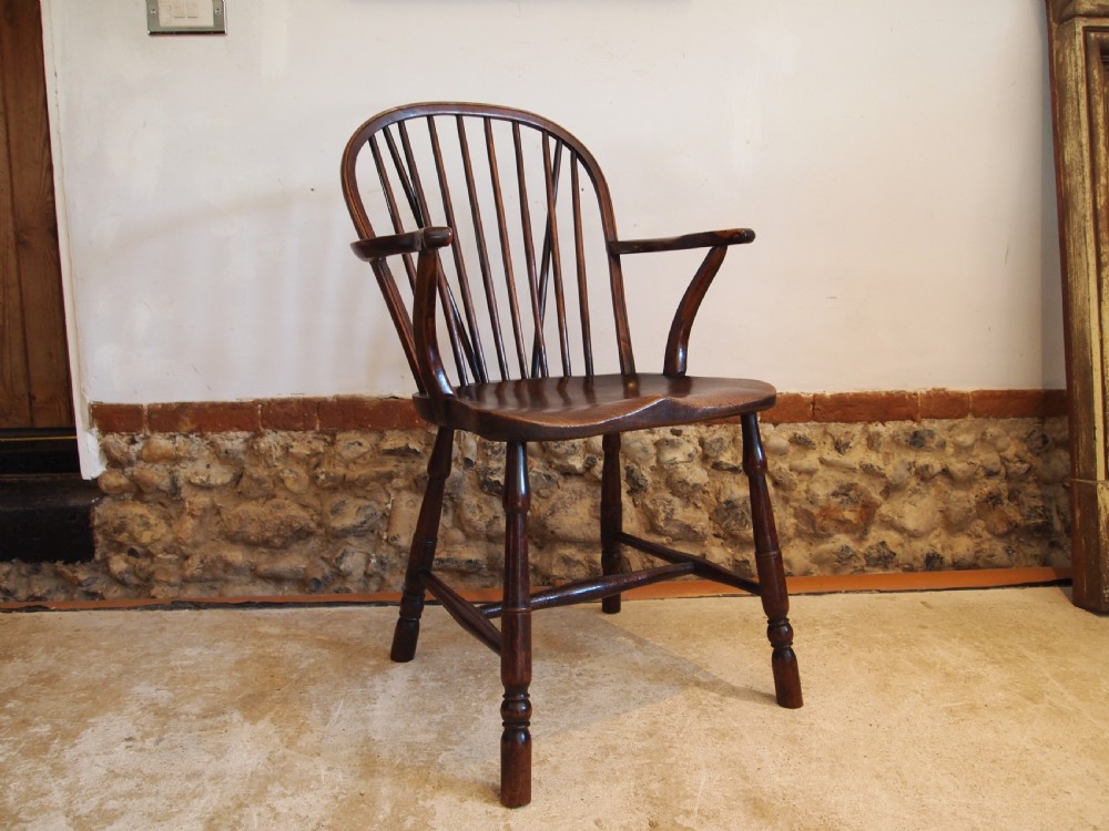 Chair Yew Elm Windsor armchair George III c1820 View XIV