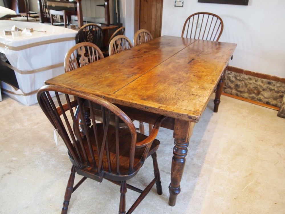 Table wonderful Victorian refectory farmhouse dining c1840 View V