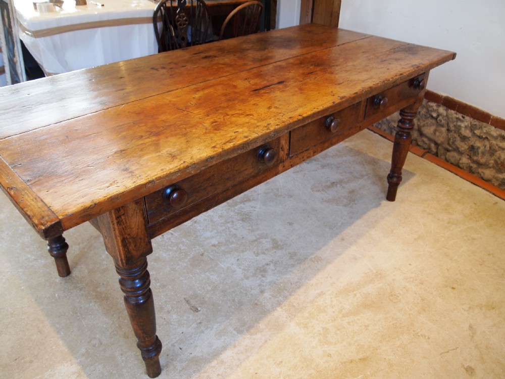 Table wonderful Victorian refectory farmhouse dining c1840 View IX
