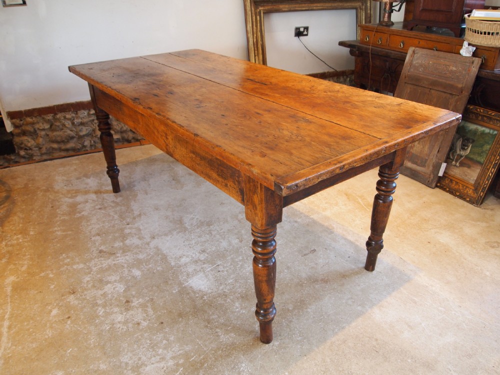Table wonderful Victorian refectory farmhouse dining c1840 View X