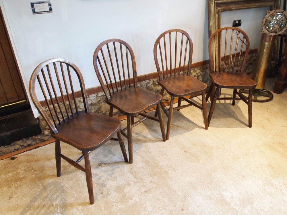 Chairs Windsor dining kitchen chairs set of 4 Edwardian Elm Ash Beech c1900