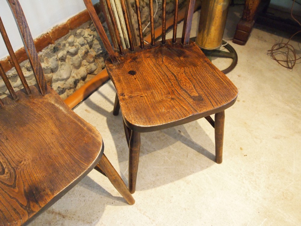 Chairs Windsor dining kitchen chairs set of 4 Edwardian Elm Ash Beech c1900 View V