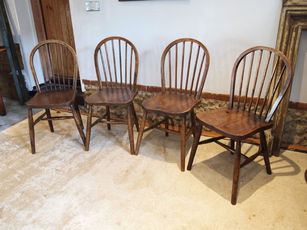 Chairs Windsor dining kitchen chairs set of 4 Edwardian Elm Ash Beech c1900 View VII