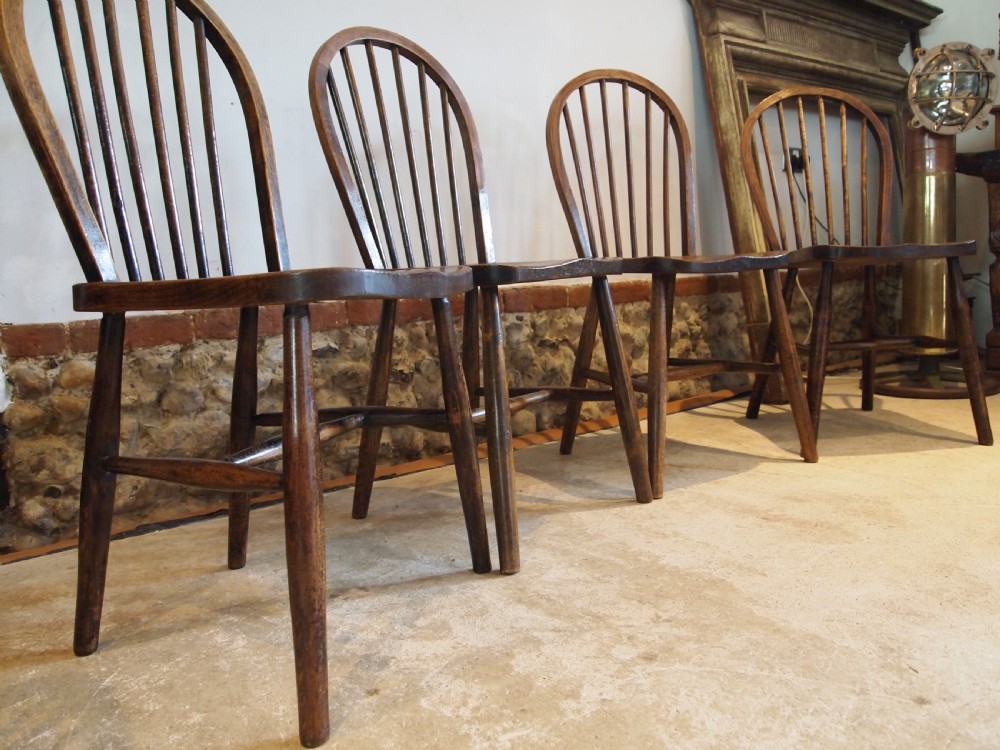Chairs Windsor dining kitchen chairs set of 4 Edwardian Elm Ash Beech c1900 View VIII