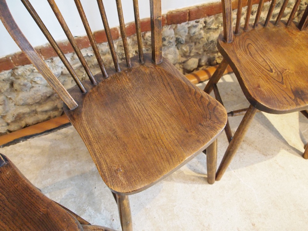 Chairs Windsor dining kitchen chairs set of 4 Edwardian Elm Ash Beech c1900 View IX