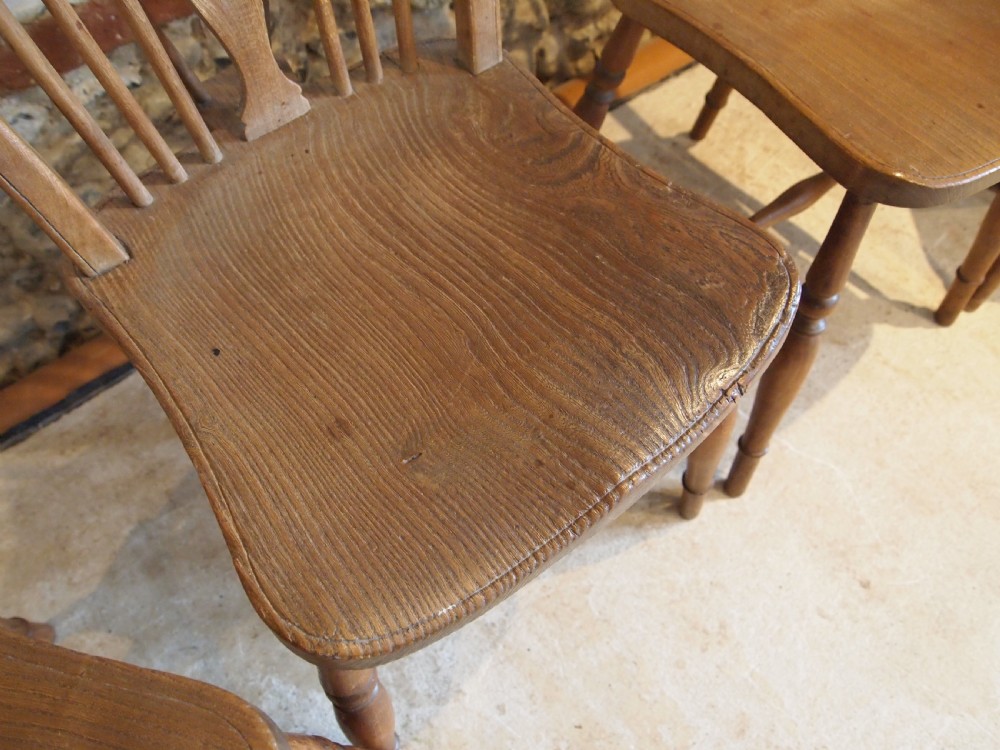Chairs set of 4 Victorian Windsor Wheel back dining chairs c1890 View II